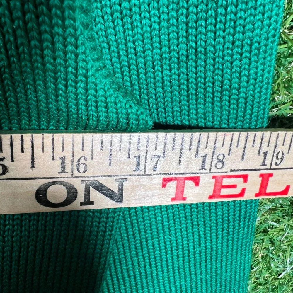 VTG Skookum Centralia Knitting Mills Green‎ Wool Varsity Cardigan Sweater S 60's